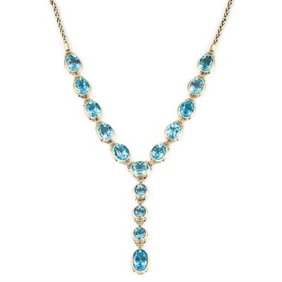 Lot 113 - Sterling Silver and Blue Topaz Necklace