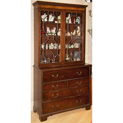 Lot 513 - George III Style Mahogany Secretary Bookcase...