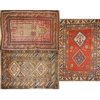 Lot 533 - Three Caucasian Rugs Comprising a Kazak prayer...