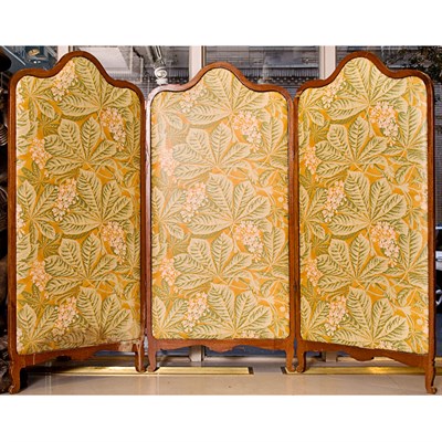 Lot 589 - French Fruitwood Three-Panel Screen Height 50...