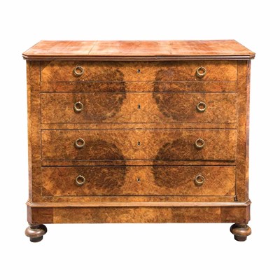 Lot 409 - Louis Philippe Burl-Walnut Chest of Drawers...