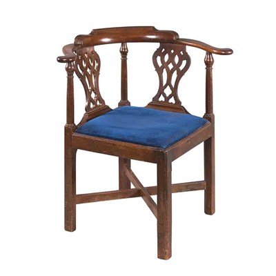Lot 25 - George III Mahogany Corner Chair The double...
