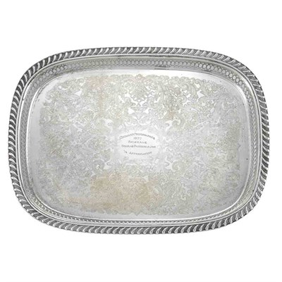Lot 8 - Silver Plated Tea Tray Inscribed Commemorative...