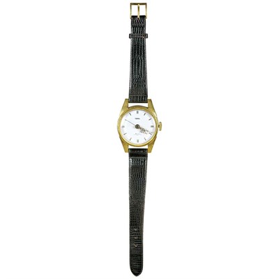 Lot 112 - Coral Wall Clock Of watch form, the brass face...
