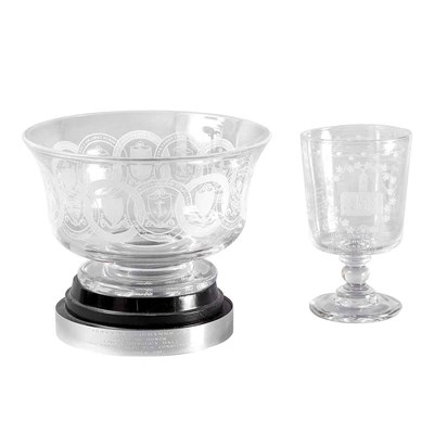 Lot 65 - Etched Glass Bowl Commemorating the 200th...