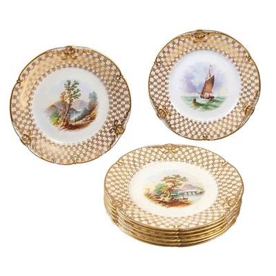 Lot 13 - Set of Eight Continental Porcelain Dessert...