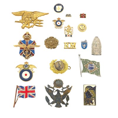Lot 249 - Group of Military and Masonic Pins Comprising...