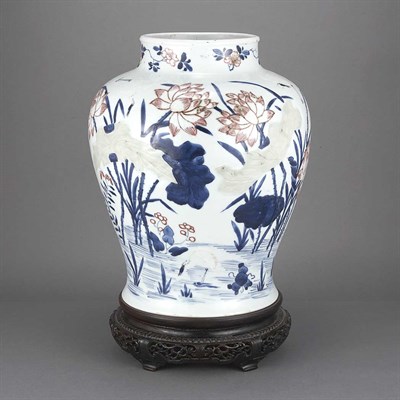 Lot 332 - Chinese Blue, Red and White Glazed Porcelain...