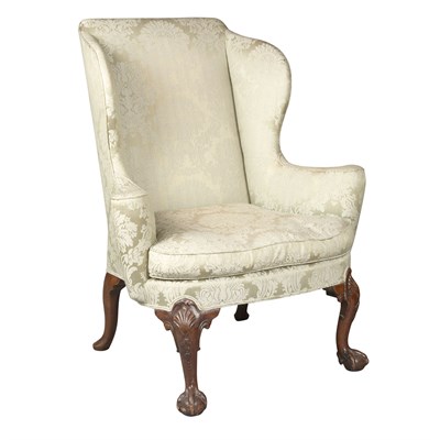 Lot 385 - George II Mahogany Wing Chair Mid 18th century...