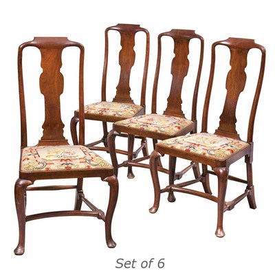 Lot 299 - Set of Six George II Mahogany Dining Chairs...