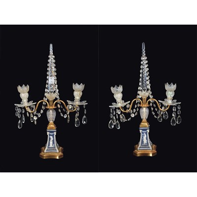 Lot 476 - Pair of George III Style Gilt-Metal, Cut Glass...