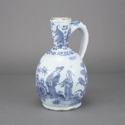 Lot 161 - Delft Blue and White Glazed Jug Decorated with...
