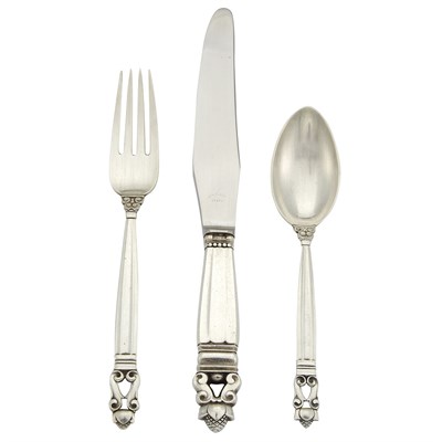 Lot 264 - Assembled Georg Jensen Sterling Silver...