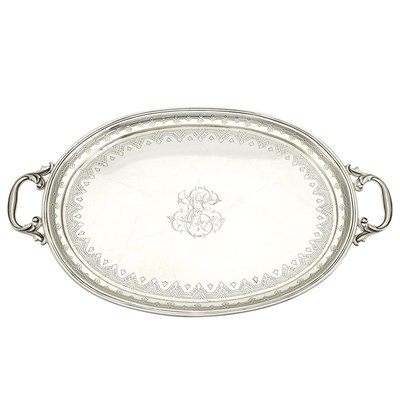 Lot 282 - Russian Silver Tray Late 19th century Of oval...
