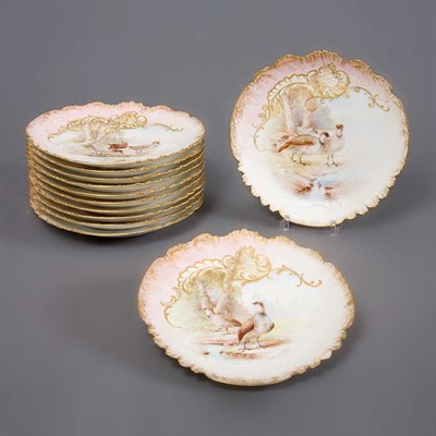 Lot 347 - Set of Twelve Limoges Porcelain Cabinet Plates