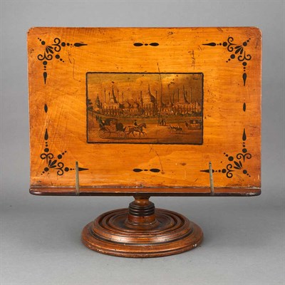 Lot 570 - Victorian Stencil Decorated Satinwood Reading...