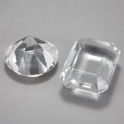 Lot 425 - Tiffany & Co. Emerald-Form Glass Paperweight;...