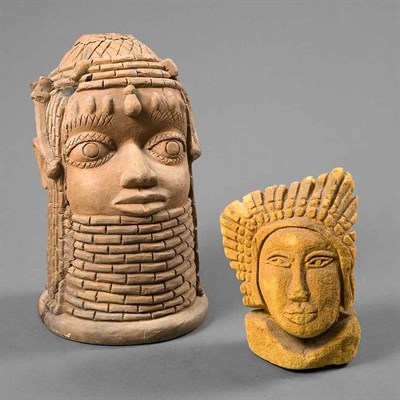 Lot 395 - Nigerian Bust; Together with a Sandstone Bust...