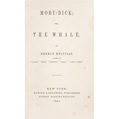 Lot 240 - MELVILLE, HERMAN Moby-Dick; Or, The Whale. New...
