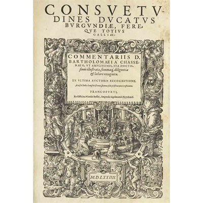 Lot 170 - [EARLY PRINTING] CHASSENAEO, BARTHOLOMAEUS A....