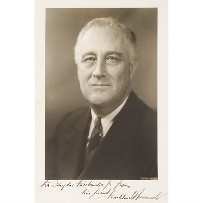 Lot 250 - [ROOSEVELT, FRANKLIN D.] Photograph, gelatin...