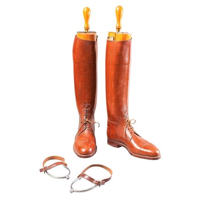 Lot 366 - Pair of Riding Boots; Together with Wood Boot...