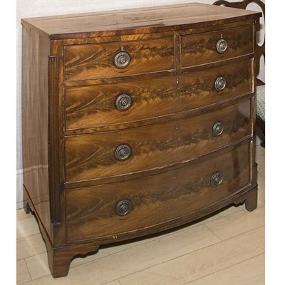 Lot 392 - George III Mahogany Bow Front Chest of Drawers...