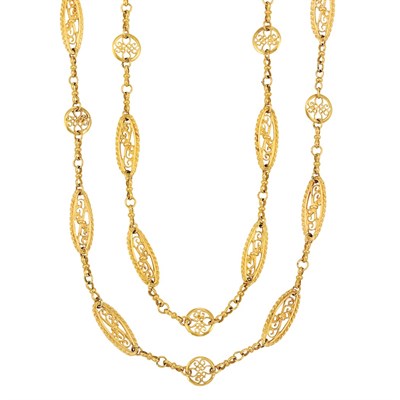 Lot 313 - Long Gold Chain Necklace