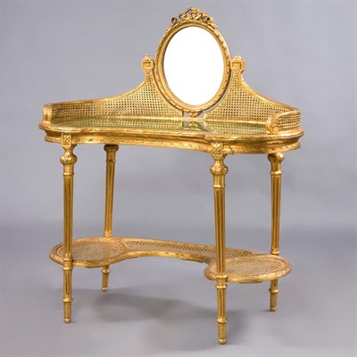 Lot 298 - Louis XVI Style Gold Painted Lady's Dressing...