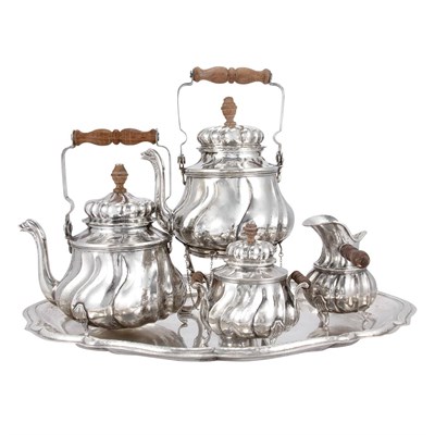 Lot 276 - Continental Rococo Style Sterling Silver Tea...