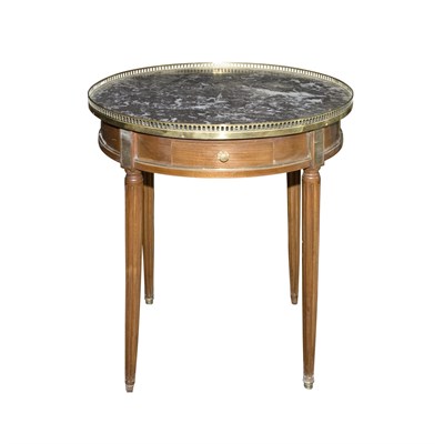 Lot 451 - Louis XVI Style Marble Top Mahogany Bouillotte...