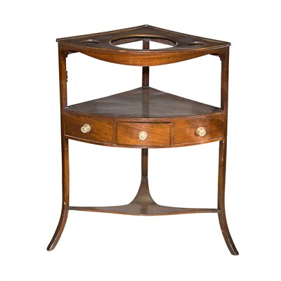 Lot 1389 - George III Style Mahogany Corner Washstand...