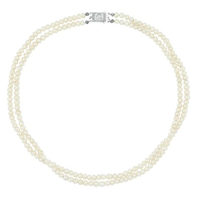 Lot 246 - Double Strand Natural Pearl Necklace