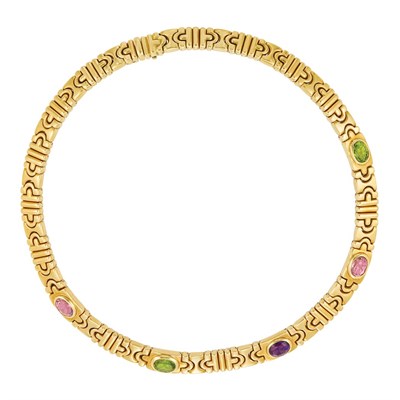 Lot 415 - Gold and Gem-Set Necklace, Bulgari