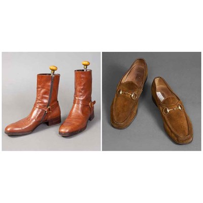 Lot 362 - Two Pairs of Italian Shoes Comprising a pair...