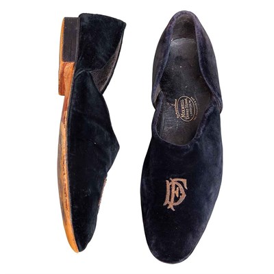 Lot 363 - Pair of Monogrammed Evening Slippers Midnight...