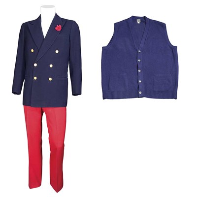 Lot 421 - Navy Blazer, Sweater Vest and Pair of Red...