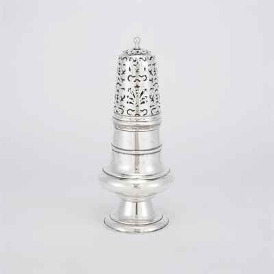 Lot 413 - English Silver Caster Of conical form, with a...
