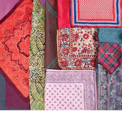 Lot 428 - Collection of Thirteen Pocket Squares and...