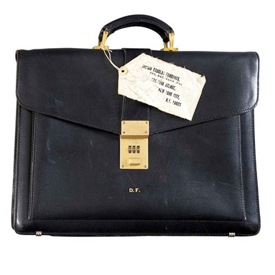 Lot 444 - Briefcase Black leather with gilt DF monogram,...