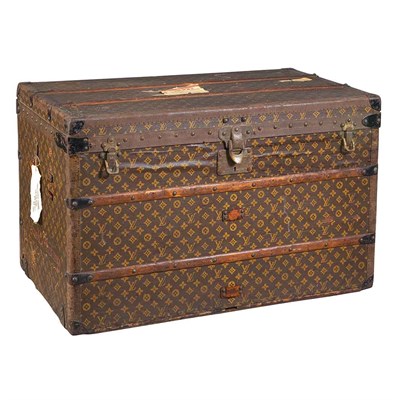 Lot 443 - Louis Vuitton Steamer Trunk With cloth travel...