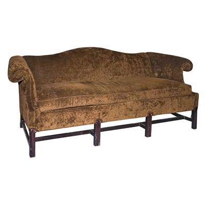 Lot 126 - George III Style Mahogany Upholstered Camel...