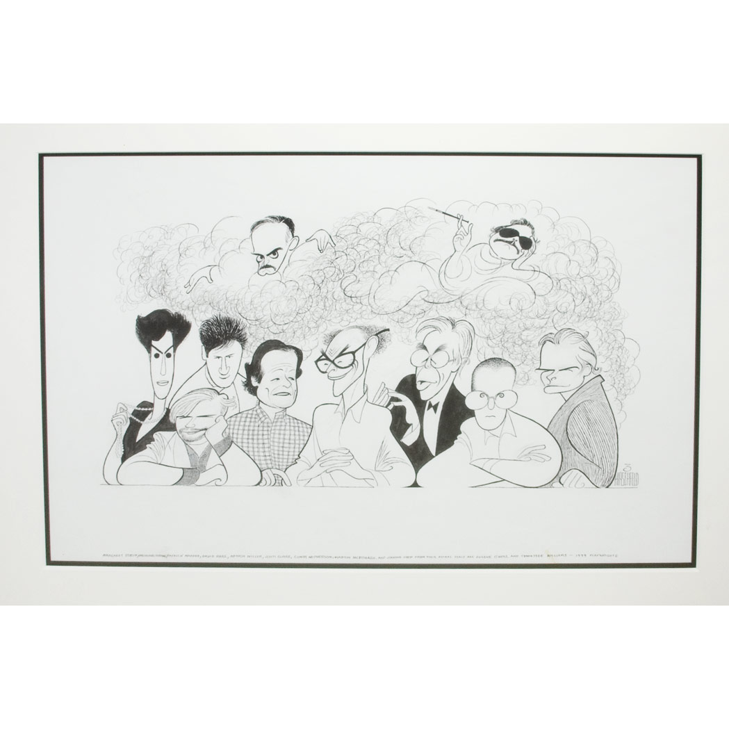 Lot 113 - Al Hirschfeld PLAYWRIGHTS Ink on board, 1999,...