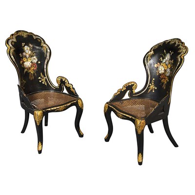 Lot 164 - Pair of Victorian Gilt and Mother-of-Pearl...