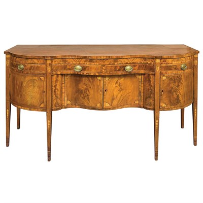 Lot 239 - Federal Inlaid Mahogany Serpentine Front...