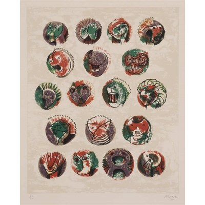 Lot 446 - Henry Moore PALLAS HEADS (C. 289) Color...