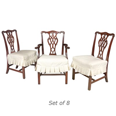 Lot 368 - Set of Eight George III Mahogany Dining Chairs...