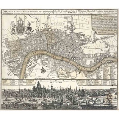 Lot 91 - [MAPS] SEUTTER, MATTHAEUS Londinum Celeberrima...