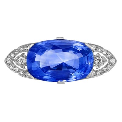 Lot 515 - Platinum, Sapphire and Diamond Brooch