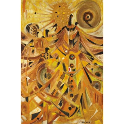 Lot 169 - Ibou Diouf Senegalese, b. 1953 Composition in...